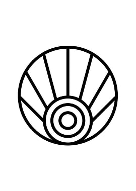 White Geometric Glyph Sign