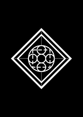 White Geometric Glyph Sign