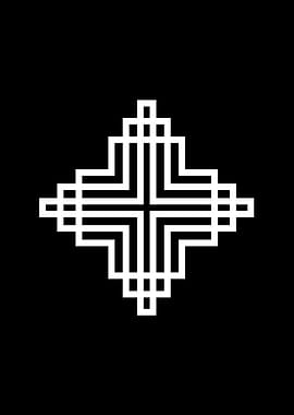 Black Geometric Glyph Rune