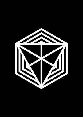 White Geometric Glyph Sign