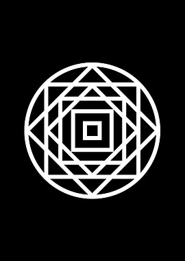 White Geometric Glyph Sign