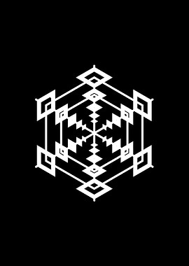 White Geometric Glyph Sign