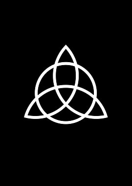 White Triquetra Glyph Sign