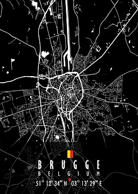 Brugge Map Belgium