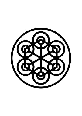 White Geometric Glyph Sign