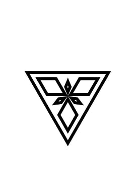 White Geometric Glyph Sign