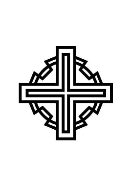 White Geometric Glyph Sign