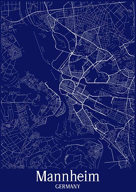 Mannheim City Map Germany
