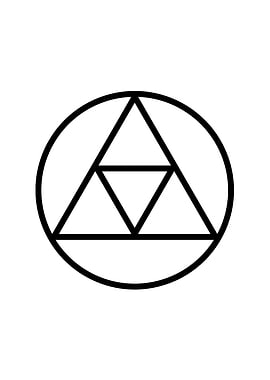 White Geometric Glyph Sign