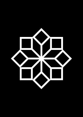 White Geometric Glyph Sign