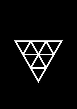 White Geometric Glyph Sign