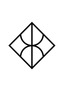 White Geometric Glyph Sign