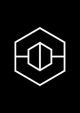 White Geometric Glyph Sign