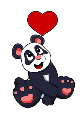 Panda Love Heart