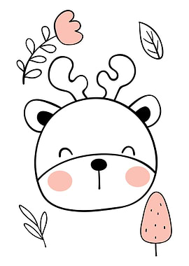 Reindeer animal doodle