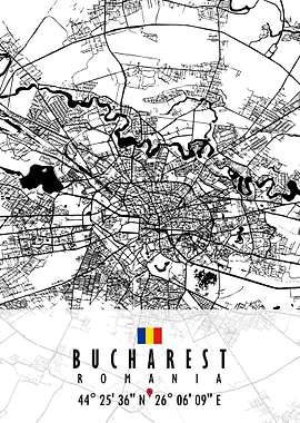Bucharest Map Romania