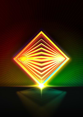 Neon Geometric Glyph Sign