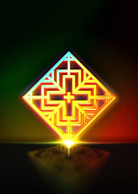 Neon Sacred Geometry Glyph