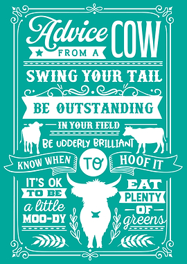 Advice From A Cow Teal