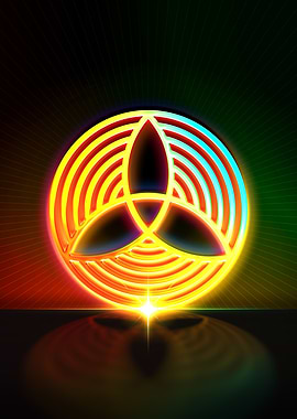 Neon Geometric Glyph Sign