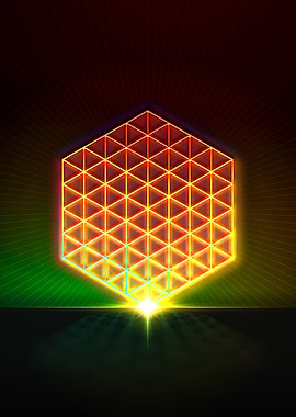 Neon Sacred Geometry Glyph
