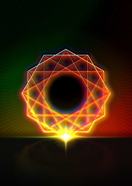 Neon Geometric Glyph Sign