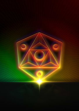 Neon Geometric Glyph Sign