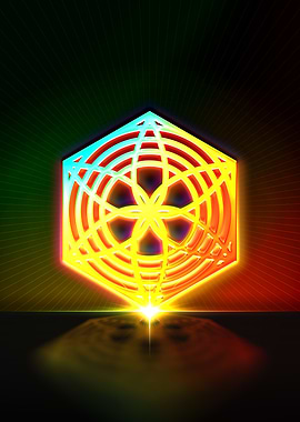 Neon Geometric Glyph Sign