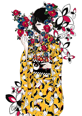 Girl Kimono Poster