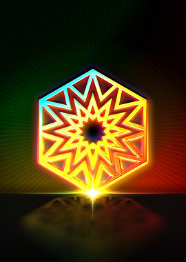 Neon Geometric Glyph Sign