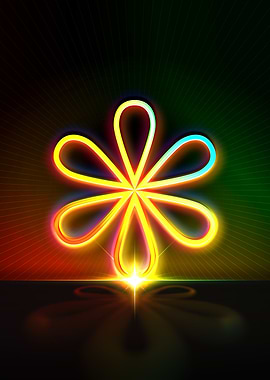 Neon Sacred Geometry Glyph