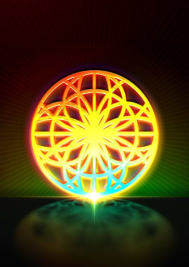 Neon Geometric Glyph Sign