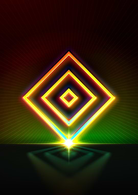 Neon Sacred Geometry Glyph