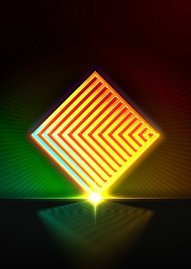 Neon Geometric Glyph Sign