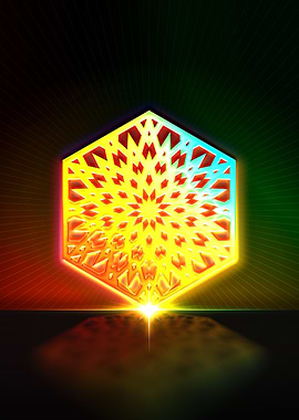 Neon Geometric Glyph Sign