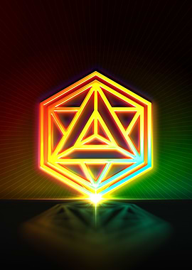 Neon Geometric Glyph Sign