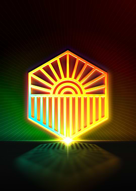 Neon Geometric Glyph Rune