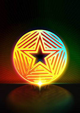 Neon Sacred Geometry Glyph
