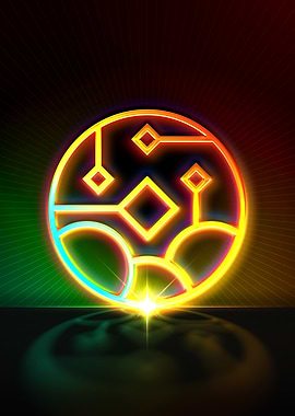 Neon Sacred Geometry Glyph