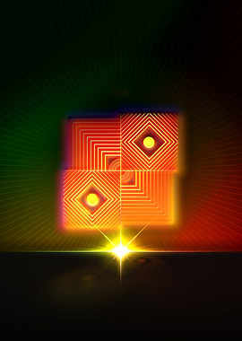 Neon Geometric Glyph Sign