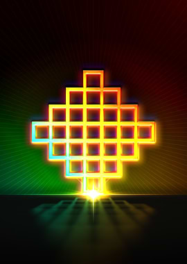 Neon Sacred Geometry Glyph