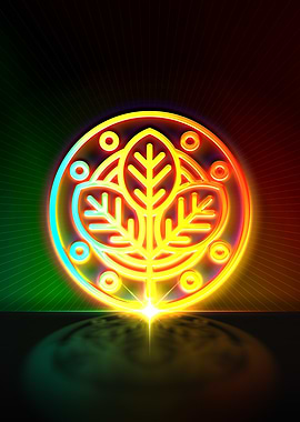 Neon Sacred Geometry Glyph