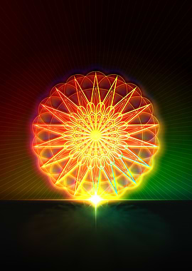 Neon Sacred Geometry Glyph