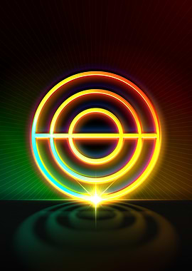 Neon Geometric Glyph Sign