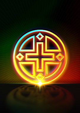 Neon Sacred Geometry Glyph