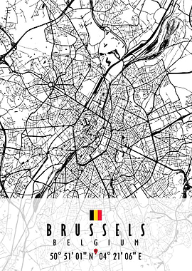 Brussels Map Belgium