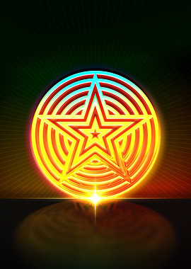 Neon Sacred Geometry Glyph