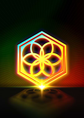 Neon Sacred Geometry Glyph