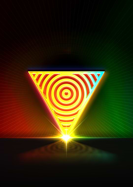 Neon Geometric Glyph Sign