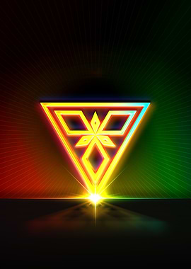 Neon Geometric Glyph Sign